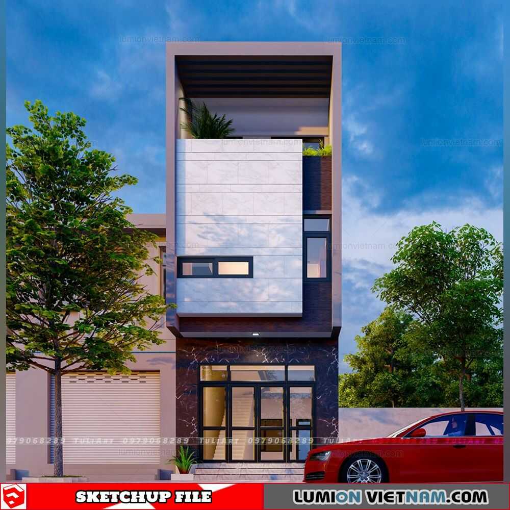 2837-Exterior-House-Scene-Sketchup-Model-By-Tuan-Mai-Anh-Free-Download