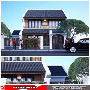 House - Sketchup Exterior Scene By Nguyen Chi Cong