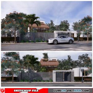 Villa - Sketchup Exterior Scene By Dathouzz