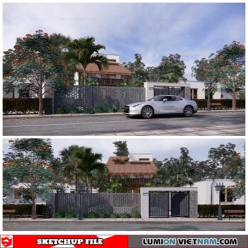 Villa - Sketchup Exterior Scene By Dathouzz