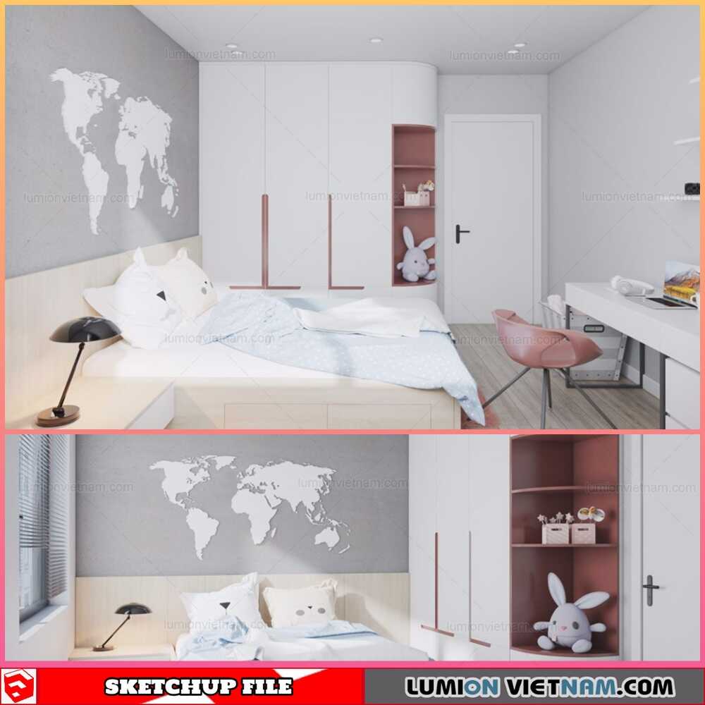 3058-Child-Bed-Sketchup-Model-By-Donhuba-Free-Download