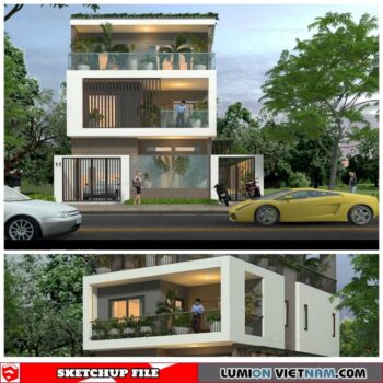 House - Sketchup Exterior Scene By Tran Ngoc Hung