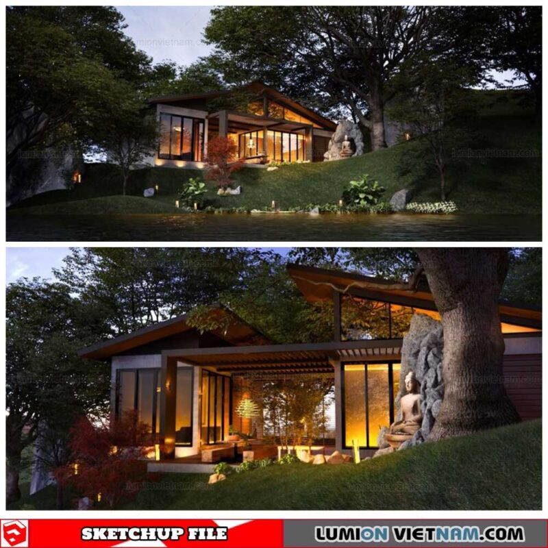 House - Sketchup Exterior Scene By Nguyen Dinh Quoc