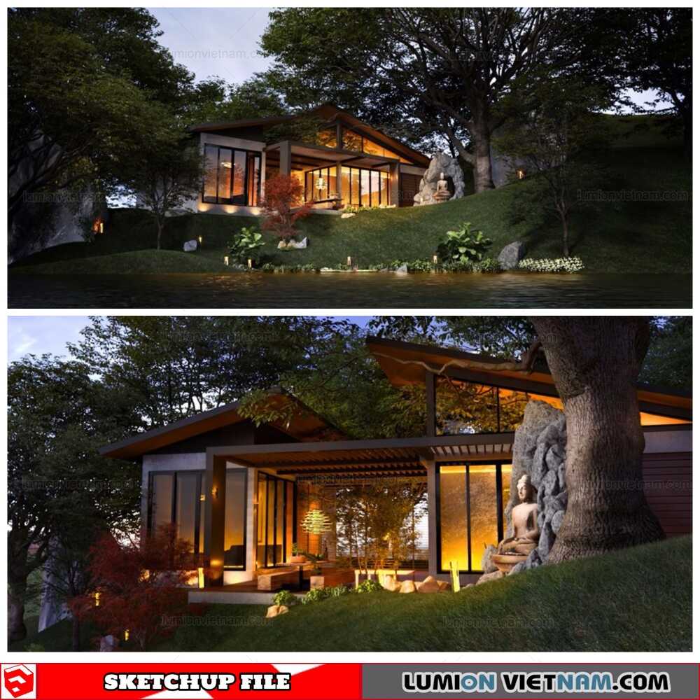 3200-Exterior-House-Scene-Sketchup-Model-By-Nguyendinhquoc-Free-Download