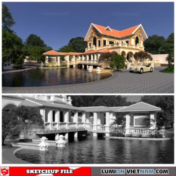 Villa - Sketchup Exterior Scene By Minh Hoang