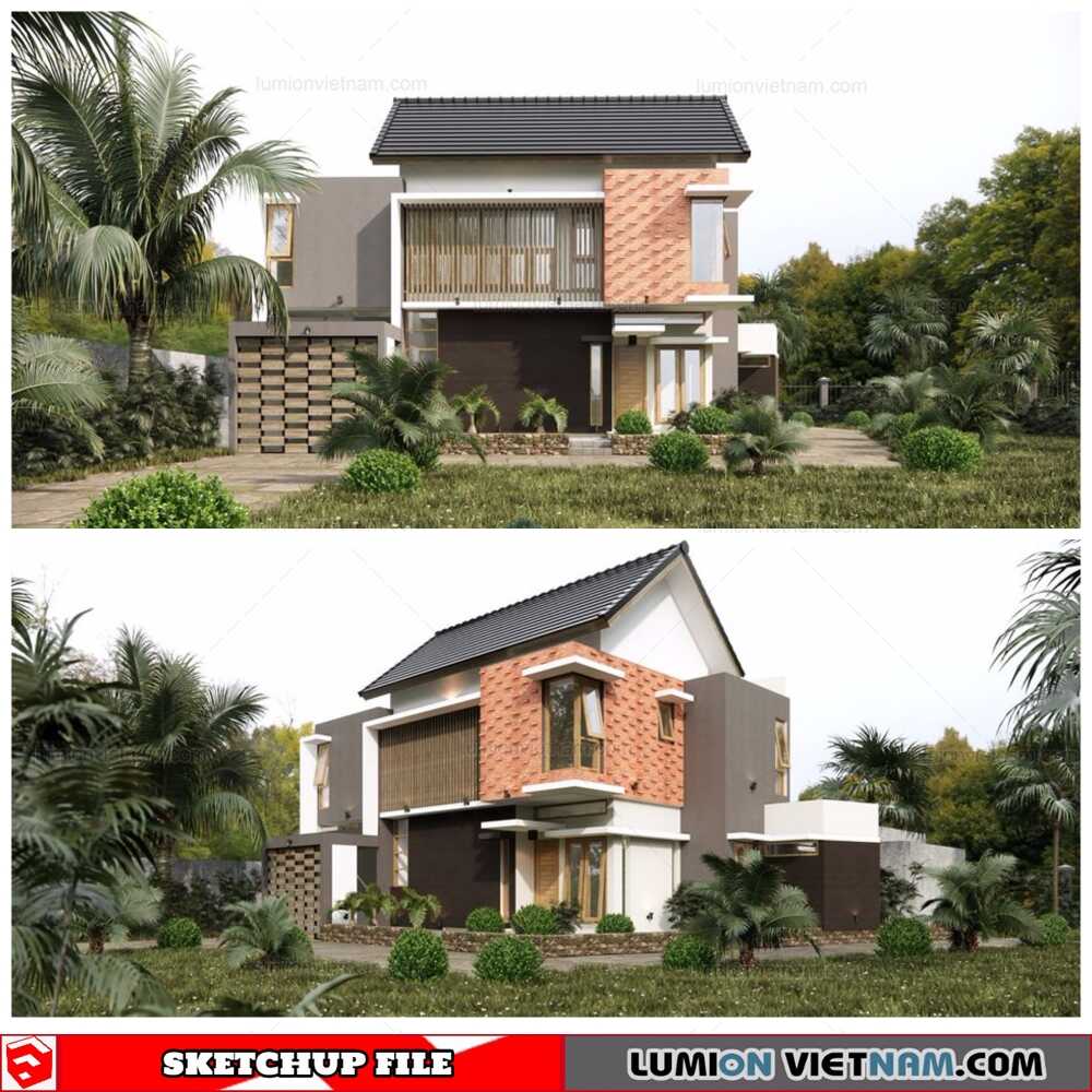 3220-Exterior-Villa-Scene-Sketchup-Model-By-Dathouzz-Free-Download