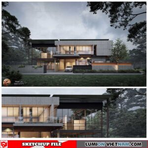 House - Sketchup Exterior Scene By Phung Manh Quan
