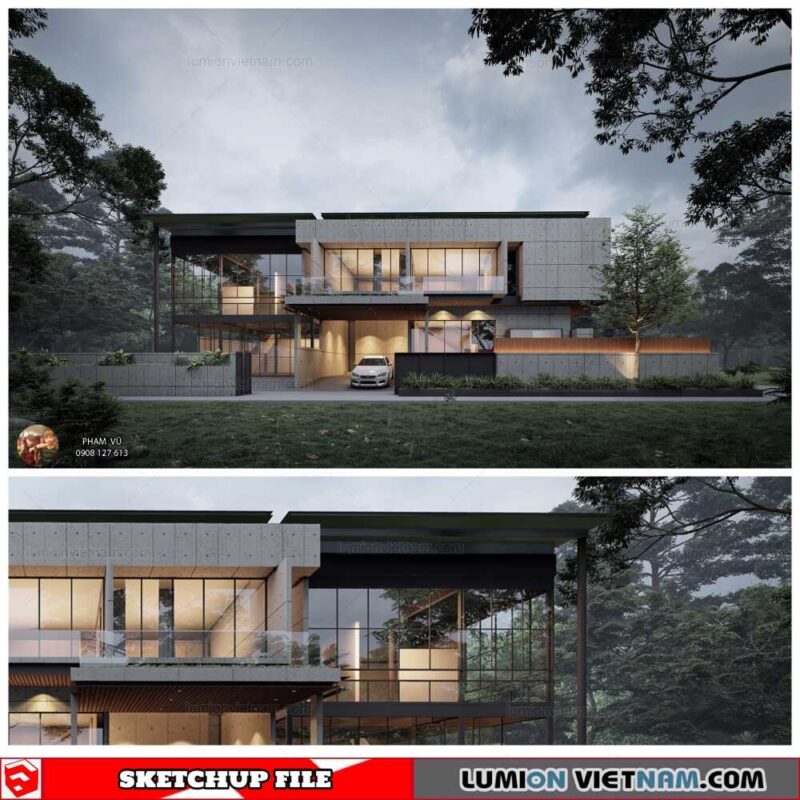 House - Sketchup Exterior Scene By Phung Manh Quan