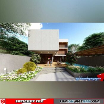 House - Sketchup Exterior Scene By Bummy Nguyen