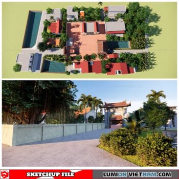 Pagoda - Sketchup Exterior Scene By Dao Van Nam