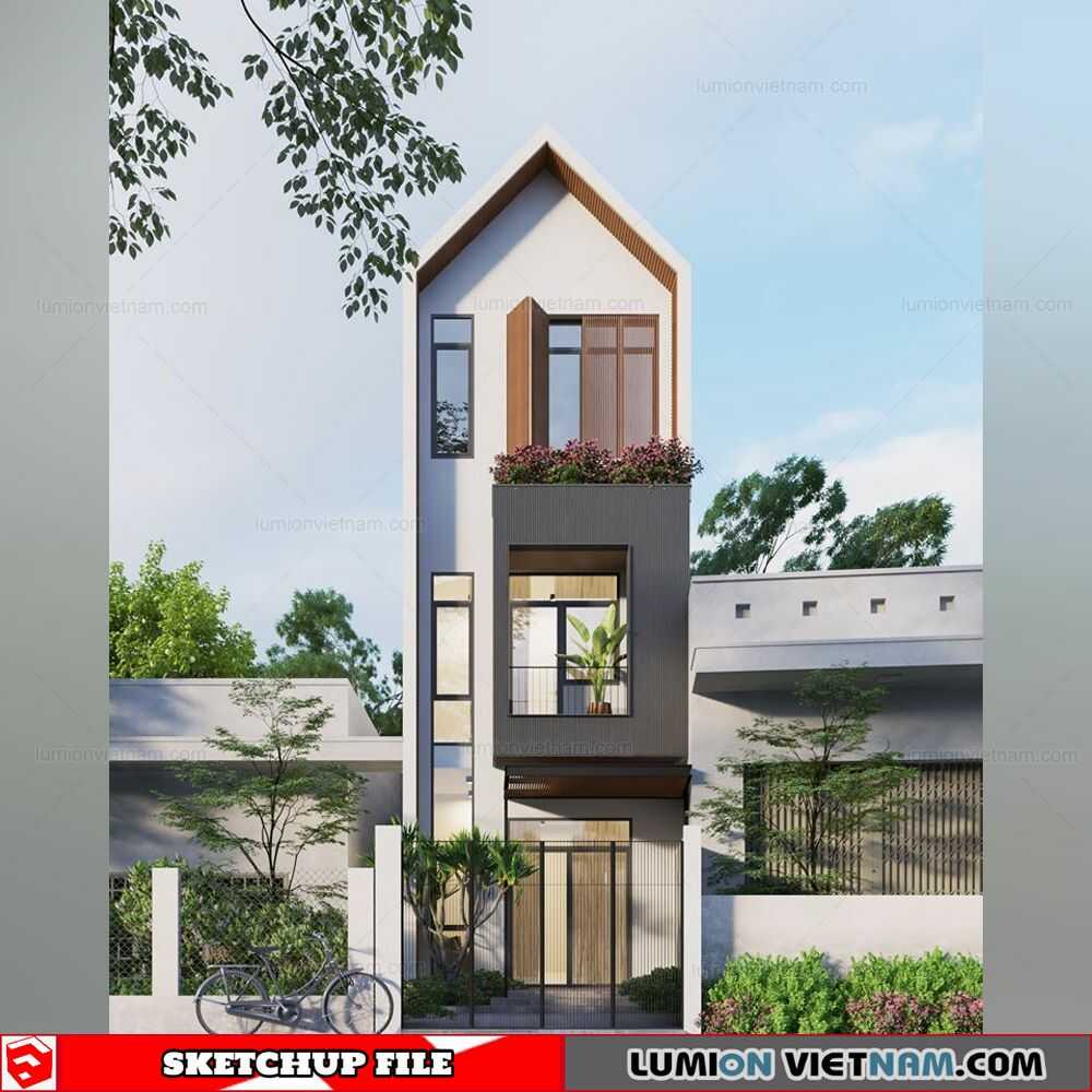 3567-Exterior-House-Scene-Sketchup-Model-By-Voducduy