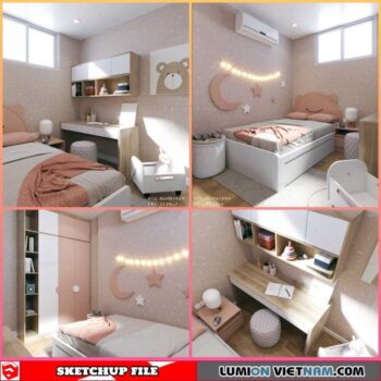 Childroom - Sketchup Interior Scene By Nghia Than