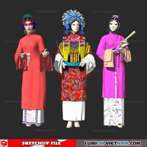Chinese opera characters - Sketchup Models By Minh Nguyen