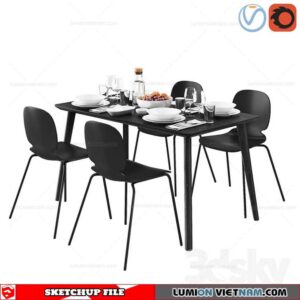 Table and Chair - Sketchup Models By SU DAILY