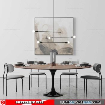 Table and Chair - Sketchup Models By SU DAILY