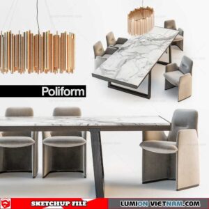 Table and Chair - Sketchup Models By SU DAILY