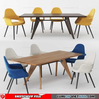 Table and Chair - Sketchup Models By SU DAILY