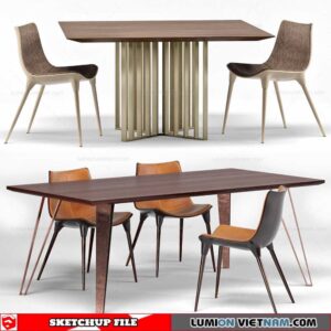 Table and Chair - Sketchup Models By SU DAILY