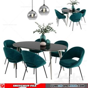 Table and Chair - Sketchup Models By SU DAILY