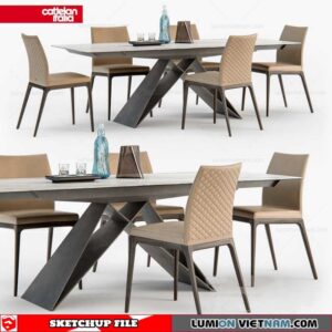 Table and Chair - Sketchup Models By SU DAILY