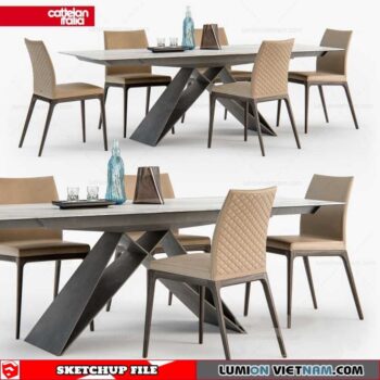 Table and Chair - Sketchup Models By SU DAILY