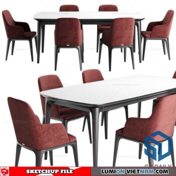 Table and Chair - Sketchup Models By SU DAILY