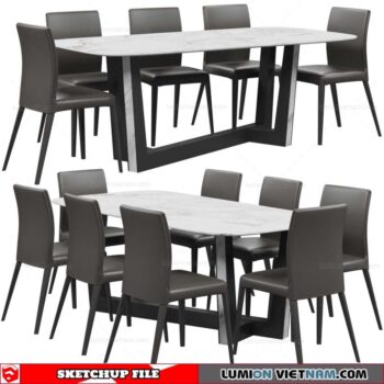 Table and Chair - Sketchup Models By SU DAILY