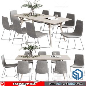 Table and Chair - Sketchup Models By SU DAILY