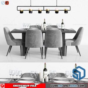 Table and Chair - Sketchup Models By SU DAILY