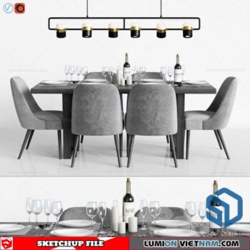 Table and Chair - Sketchup Models By SU DAILY