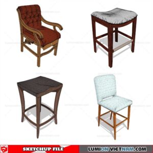 Classic Bar Stools - Sketchup Models