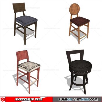 Classic Bar Stools - Sketchup Models