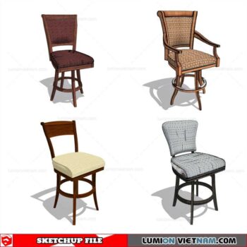 Classic Bar Stools - Sketchup Models