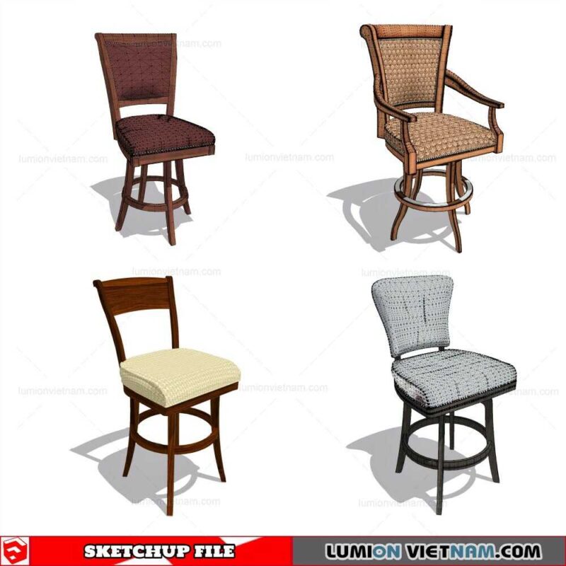 Classic Bar Stools - Sketchup Models