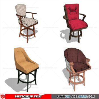 Classic Bar Stools - Sketchup Models