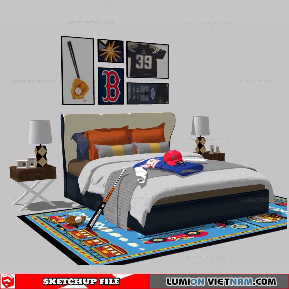 07121-Child-Bed-(1)-Sketchup-Models