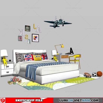 Combo Kids Bed - Sketchup Models