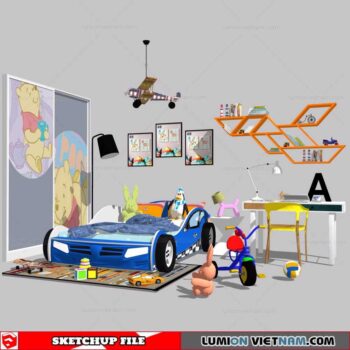 Combo Kids Bed - Sketchup Models