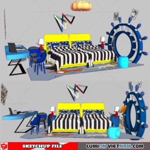 Combo Kids Bed - Sketchup Models