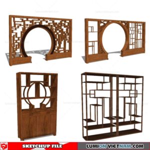 Display Cabinets Chinese Style - Sketchup Models