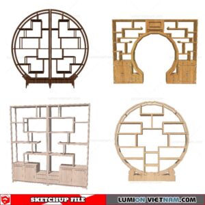 Display Cabinets Chinese Style - Sketchup Models