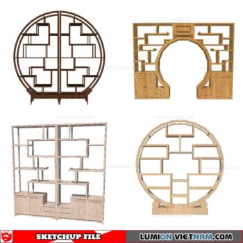 Display Cabinets Chinese Style - Sketchup Models