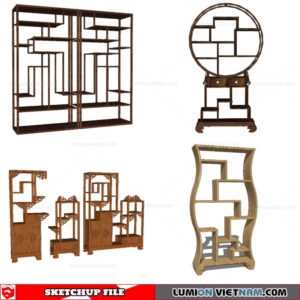 Display Cabinets Chinese Style - Sketchup Models