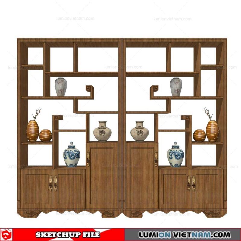 Display Cabinets Chinese Style - Sketchup Models