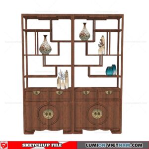 Display Cabinets Chinese Style - Sketchup Models