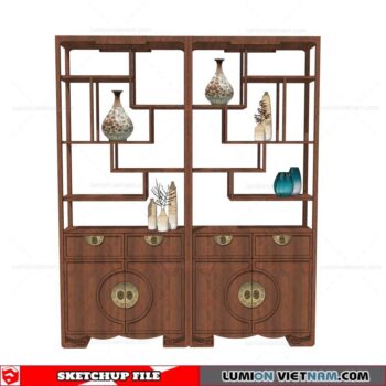 Display Cabinets Chinese Style - Sketchup Models