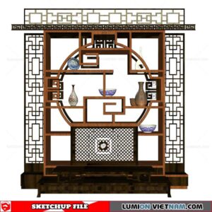 Display Cabinets Chinese Style - Sketchup Models
