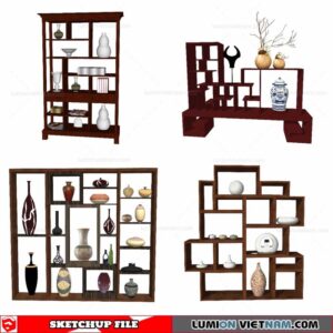 Display Cabinets Chinese Style - Sketchup Models
