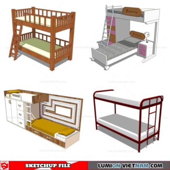 Kids Bunk Bed - Sketchup Models By Cuong Covua