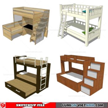 Kids Bunk Bed - Sketchup Models By Cuong Covua